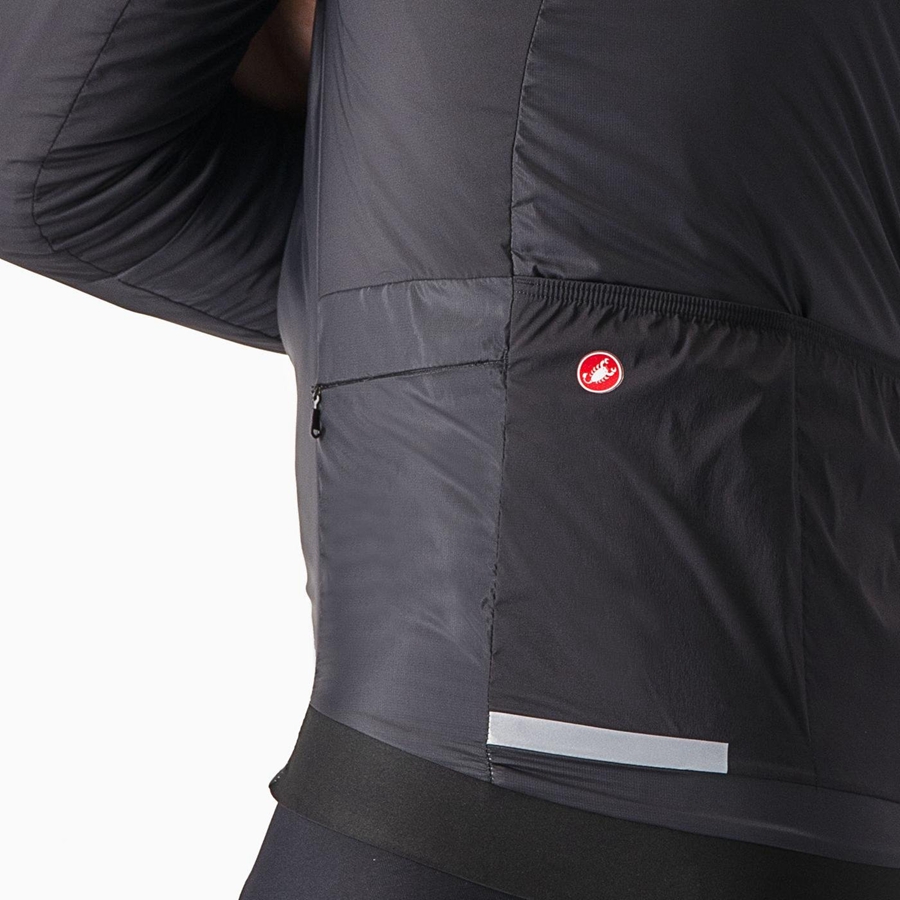 Black Men Castelli FLY THERMAL Jackets | 769340MET