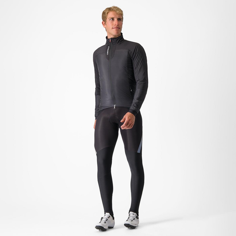 Black Men Castelli FLY THERMAL Jackets | 769340MET