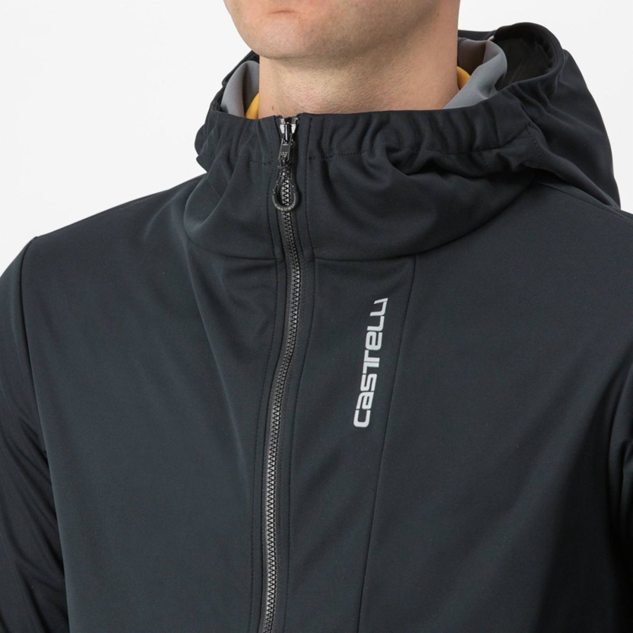 Black Men Castelli TRAIL HOODIE Jackets | 186294HDV