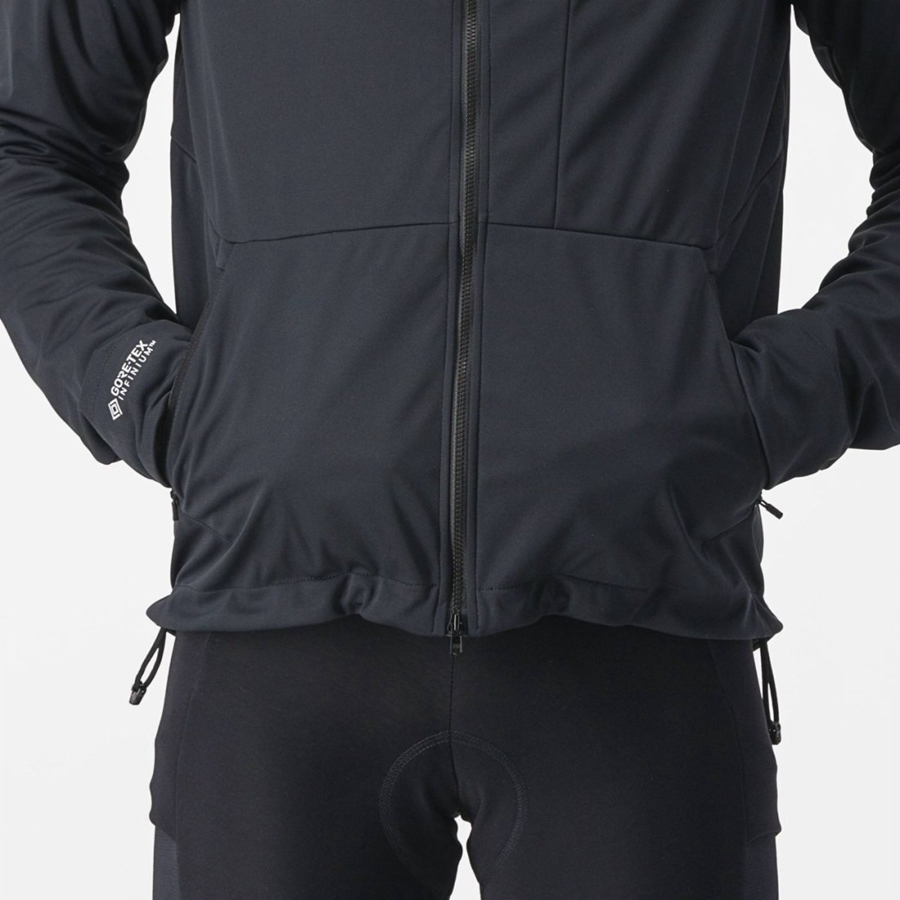 Black Men Castelli TRAIL HOODIE Jackets | 186294HDV