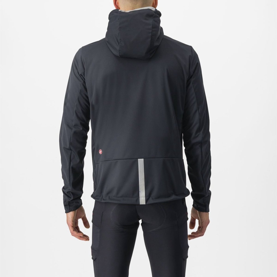 Black Men Castelli TRAIL HOODIE Jackets | 186294HDV