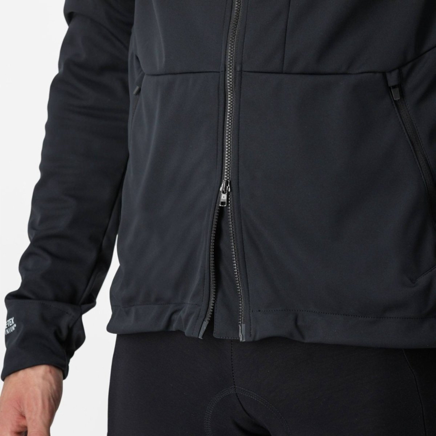 Black Men Castelli TRAIL HOODIE Jackets | 186294HDV