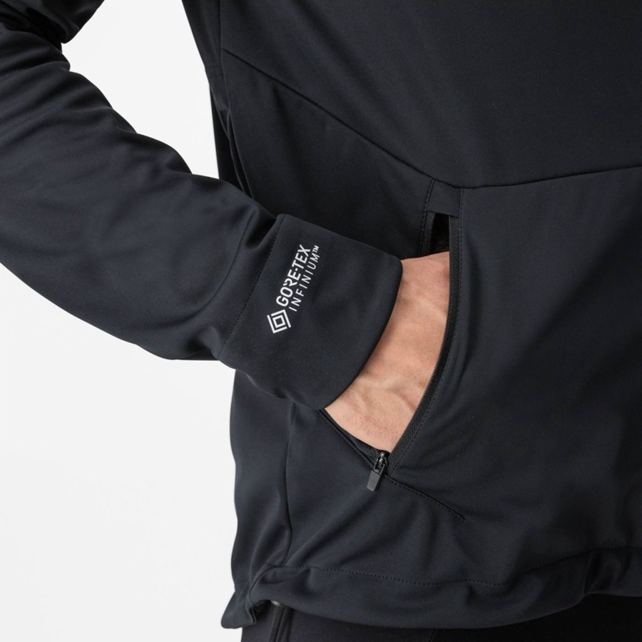 Black Men Castelli TRAIL HOODIE Jackets | 186294HDV