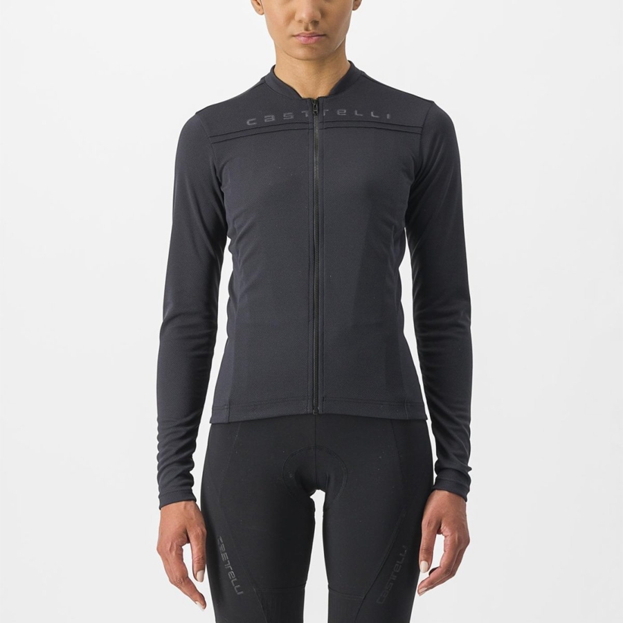 Black Women Castelli ANIMA 4 LONG SLEEVE Jersey | 014672KLZ