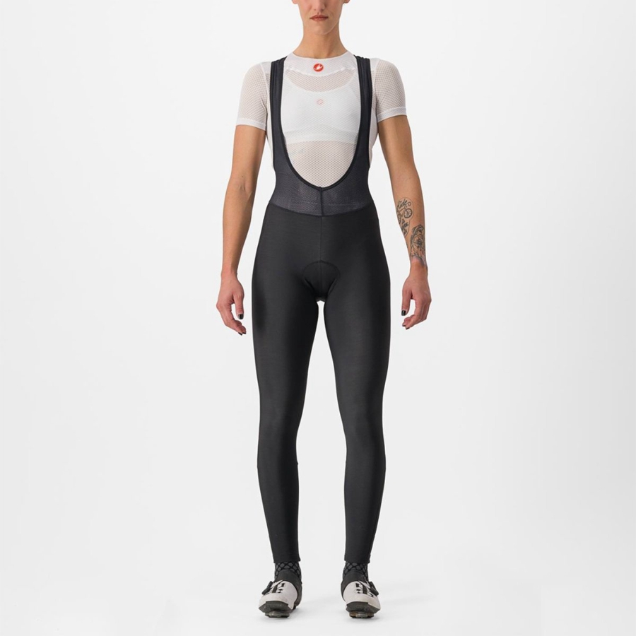 Black Women Castelli ENTRATA W Bib Tights | 260387TFY