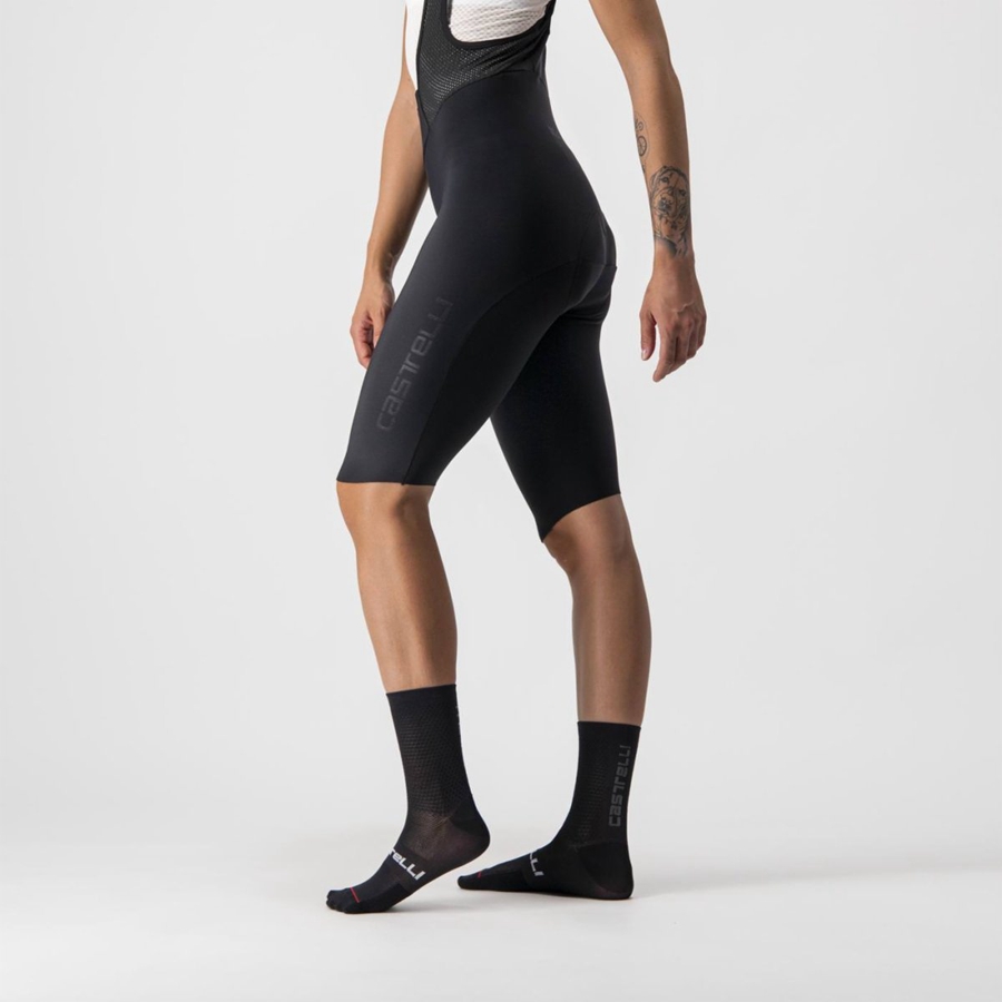 Black Women Castelli OMLOOP NANO W Bib Shorts | 763045ZBJ