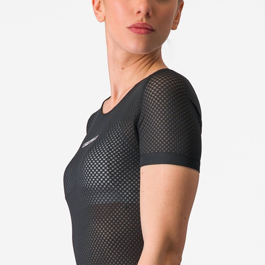 Black Women Castelli PRO MESH W SHORT SLEEVE Base Layer | 024371PFC