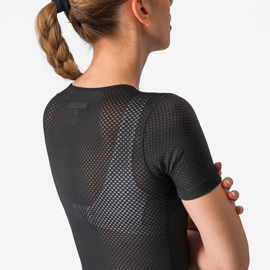 Black Women Castelli PRO MESH W SHORT SLEEVE Base Layer | 024371PFC