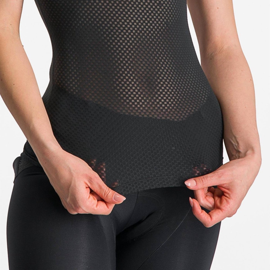 Black Women Castelli PRO MESH W SHORT SLEEVE Base Layer | 024371PFC