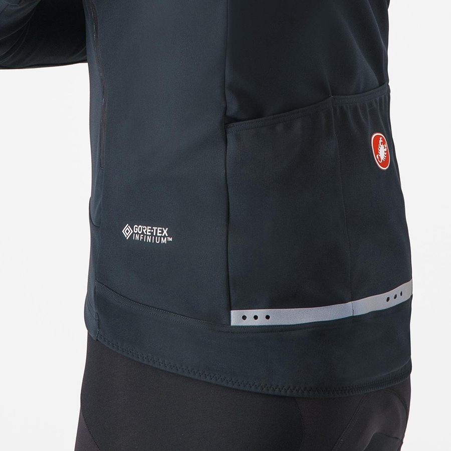 Black / Black Men Castelli PERFETTO RoS 2 CONVERTIBLE Jackets | 904815MFV