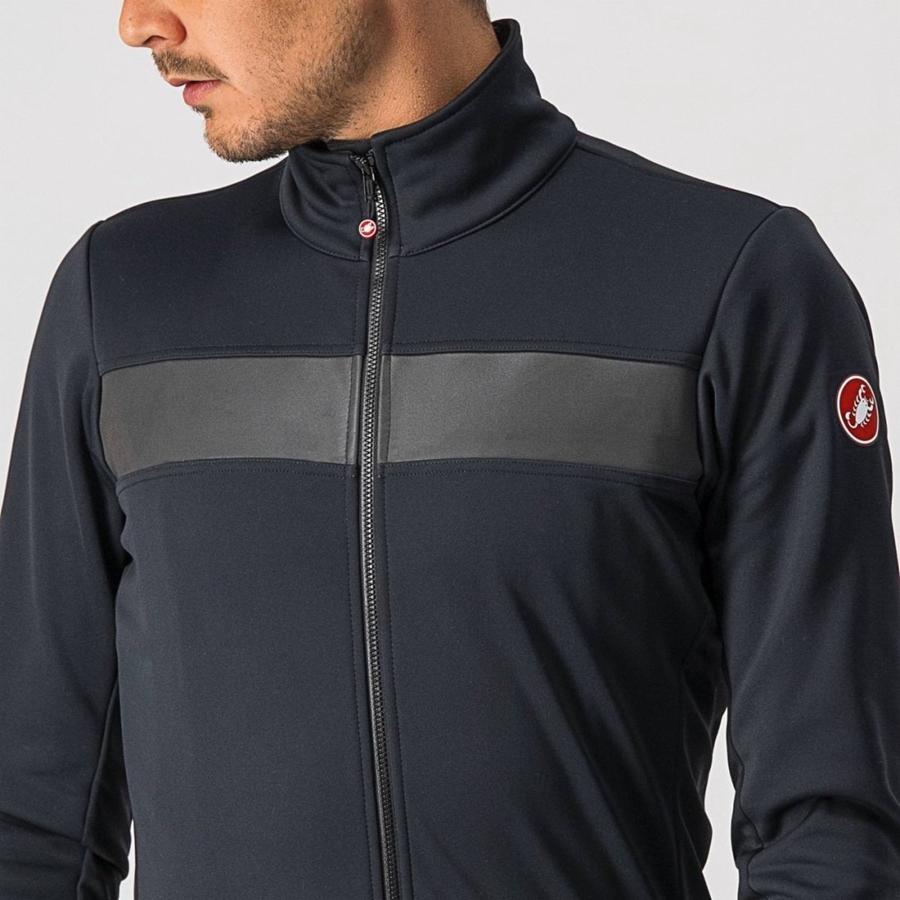 Black / Black Men Castelli RADDOPPIA 3 Jackets | 867541JBK