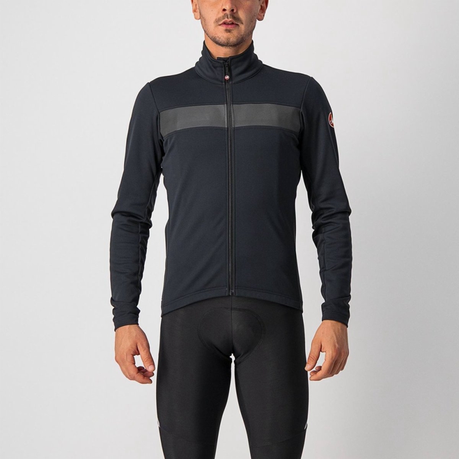 Black / Black Men Castelli RADDOPPIA 3 Jackets | 867541JBK