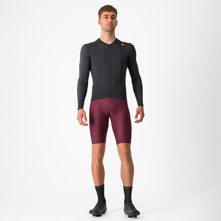 Black / Dark Grey Men Castelli ESPRESSO LS Jersey | 967315NAB