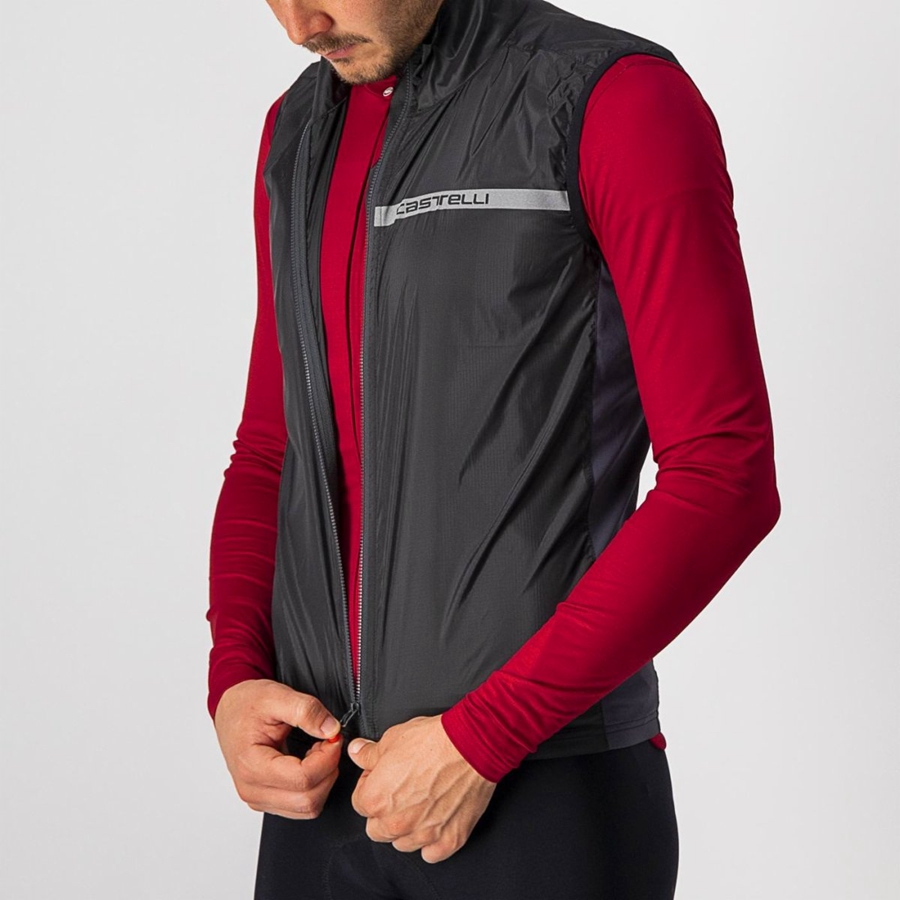 Black / Dark Grey Men Castelli SQUADRA STRETCH Vest | 196734PYS