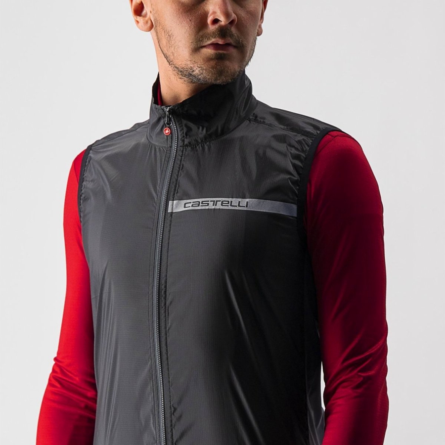 Black / Dark Grey Men Castelli SQUADRA STRETCH Vest | 196734PYS