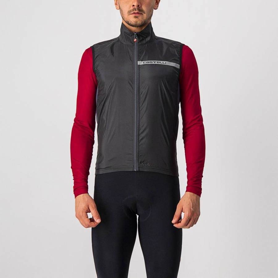 Black / Dark Grey Men Castelli SQUADRA STRETCH Vest | 196734PYS