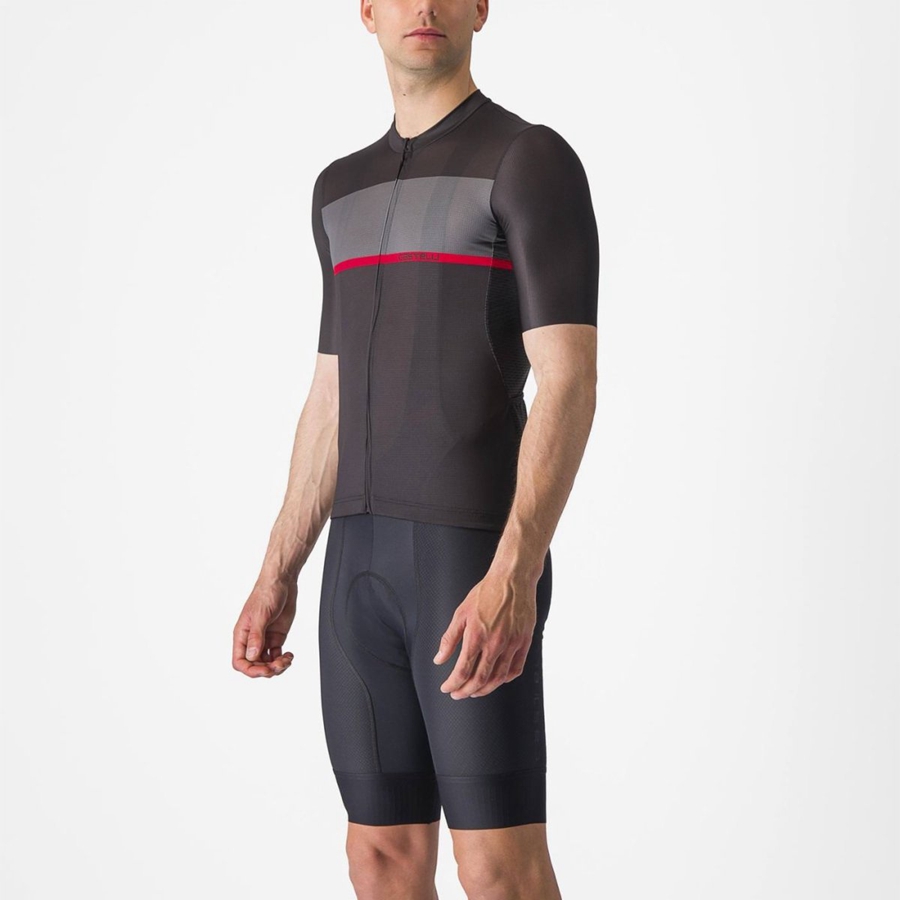 Black / Dark Grey / Red Men Castelli TRADIZIONE Jersey | 068279JVF