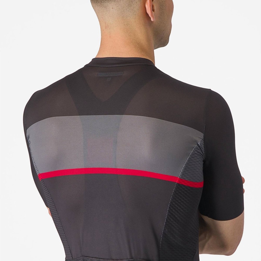 Black / Dark Grey / Red Men Castelli TRADIZIONE Jersey | 068279JVF