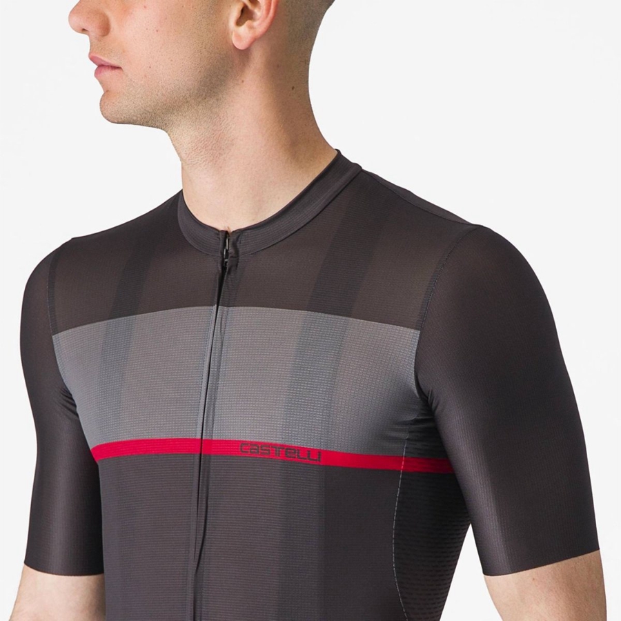 Black / Dark Grey / Red Men Castelli TRADIZIONE Jersey | 068279JVF