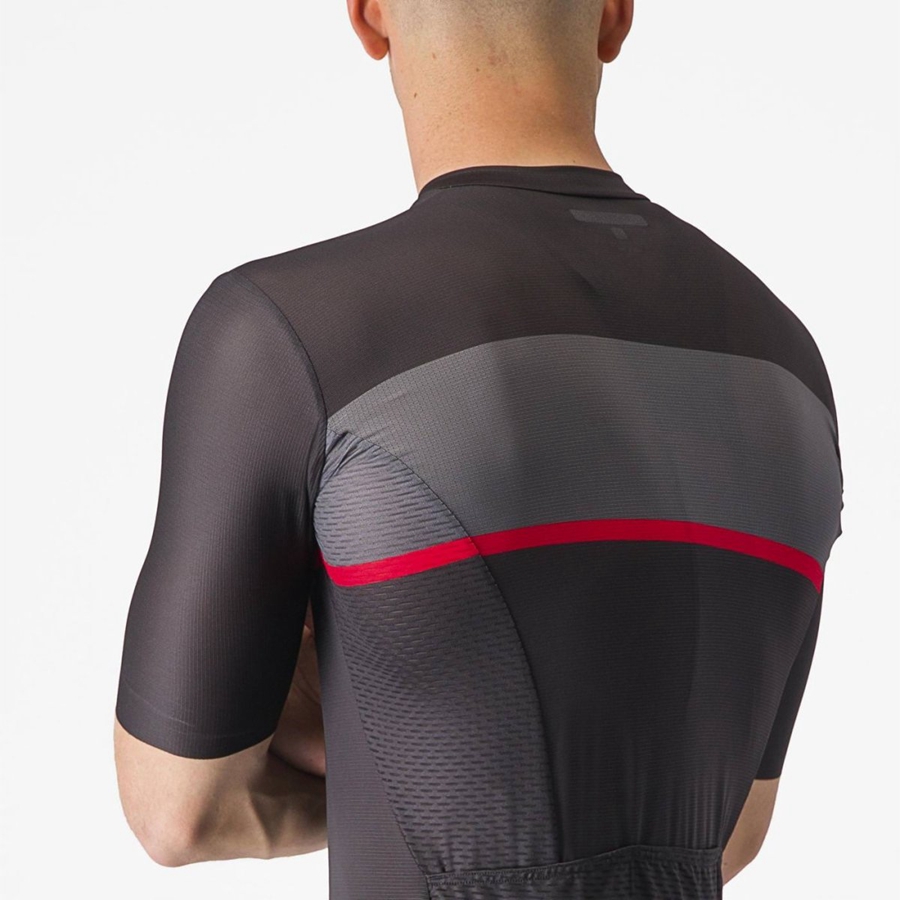 Black / Dark Grey / Red Men Castelli TRADIZIONE Jersey | 068279JVF