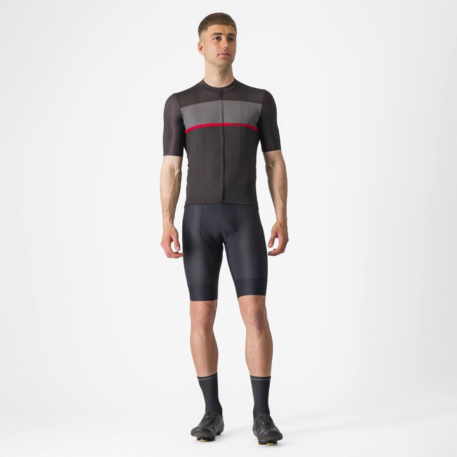 Black / Dark Grey / Red Men Castelli TRADIZIONE Jersey | 068279JVF