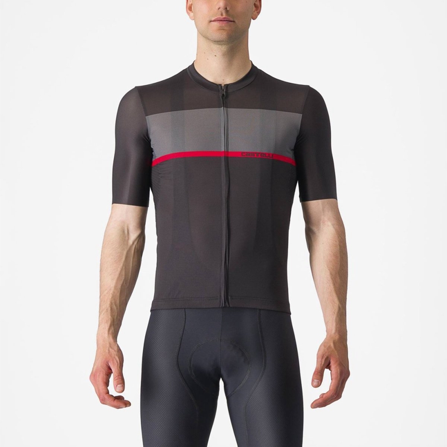 Black / Dark Grey / Red Men Castelli TRADIZIONE Jersey | 068279JVF