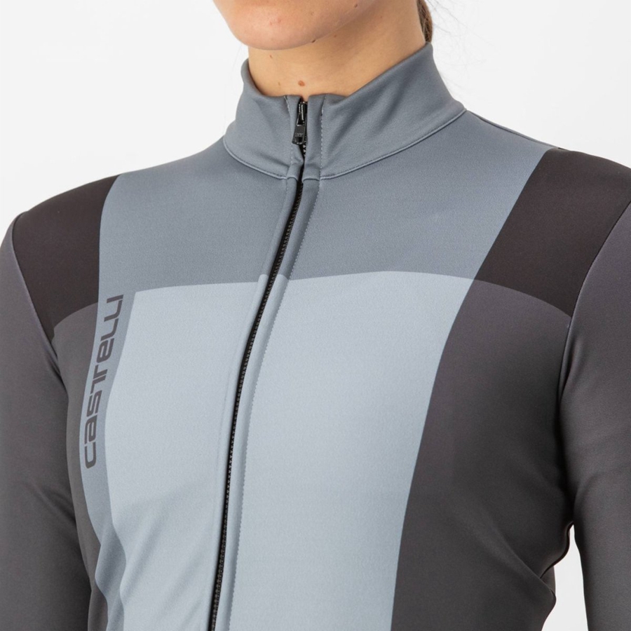 Black / Grey Women Castelli UNLIMITED W THERMAL Jersey | 817369ZCP