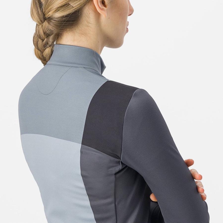 Black / Grey Women Castelli UNLIMITED W THERMAL Jersey | 817369ZCP