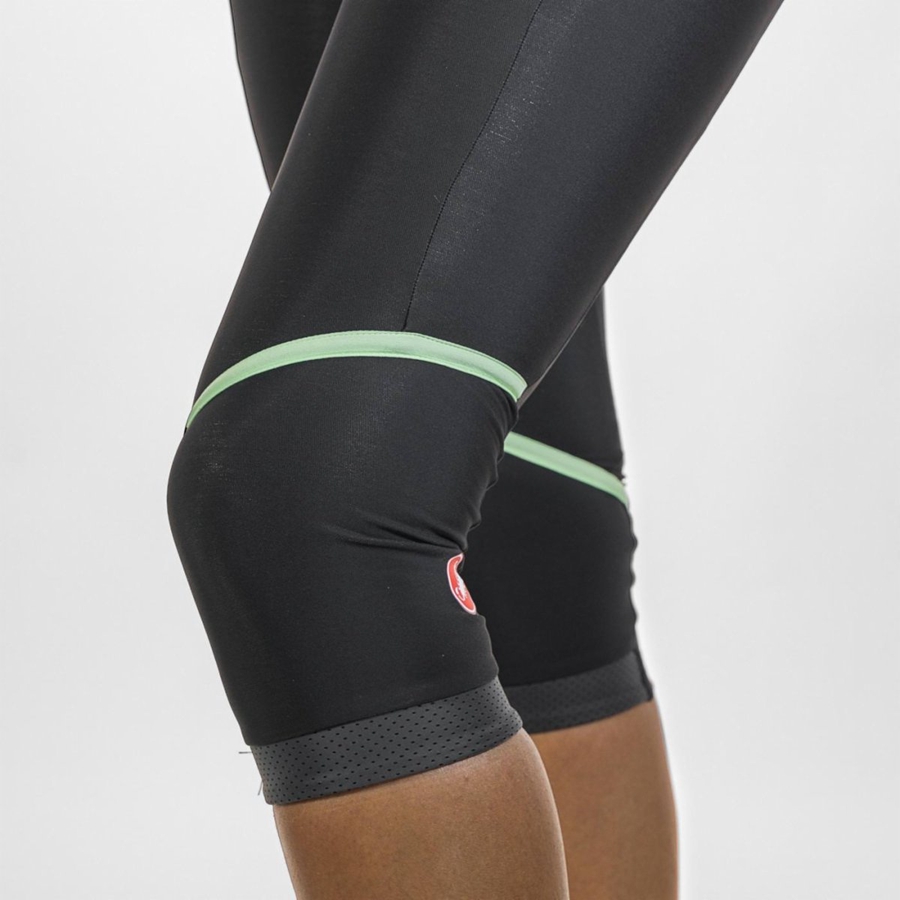 Black / Mint / Black Women Castelli VELOCISSIMA THERMAL KNICKER Leggings | 208645JND