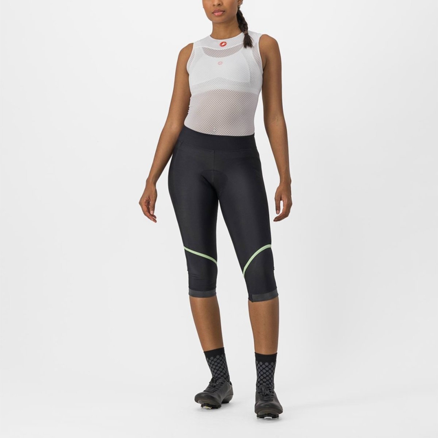 Black / Mint / Black Women Castelli VELOCISSIMA THERMAL KNICKER Leggings | 208645JND