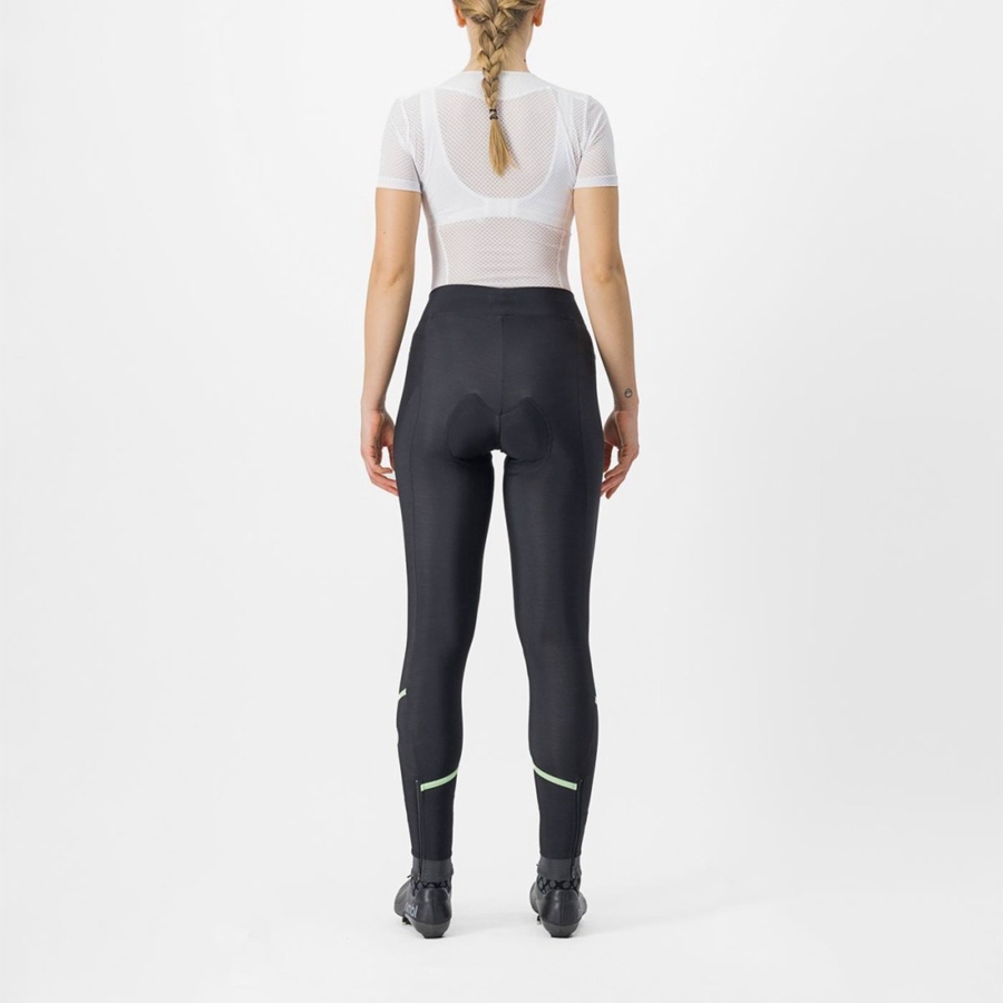 Black / Mint / Black Women Castelli VELOCISSIMA THERMAL Leggings | 352041YHQ