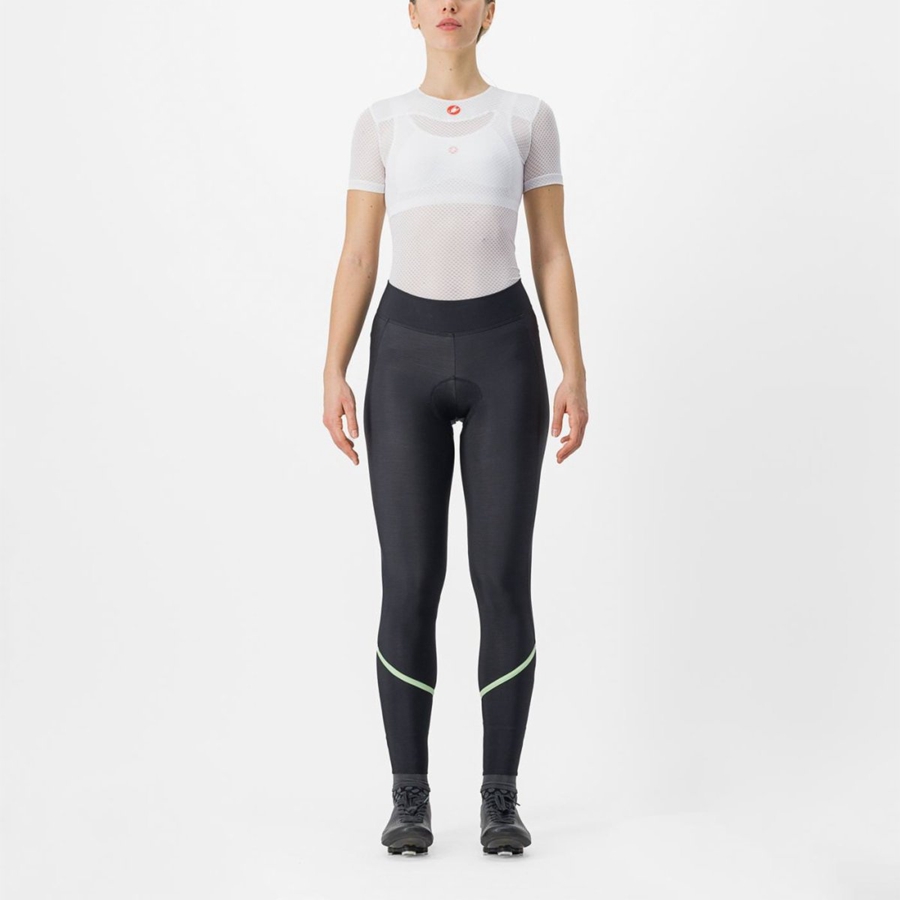 Black / Mint / Black Women Castelli VELOCISSIMA THERMAL Leggings | 352041YHQ