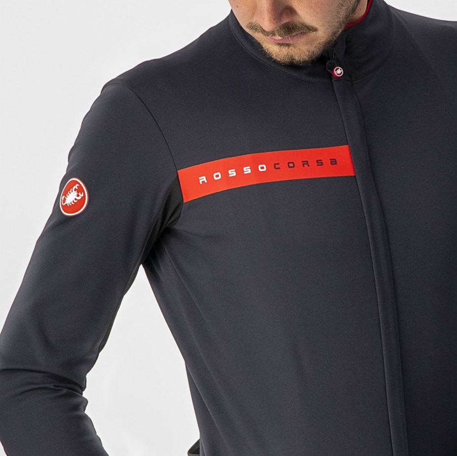 Black / Red Men Castelli BETA RoS Jackets | 793256ZWC