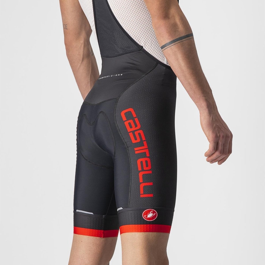 Black / Red Men Castelli COMPETIZIONE KIT Bib Shorts | 032786DKQ