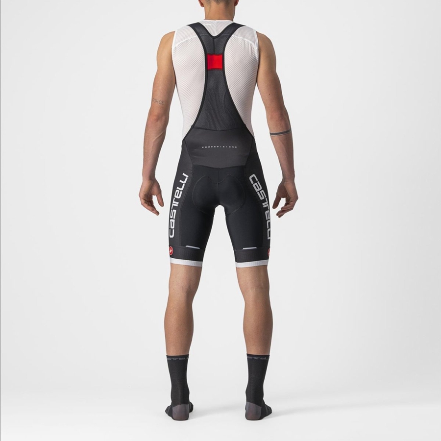 Black / Silver Grey Men Castelli COMPETIZIONE KIT Bib Shorts | 036419BHK