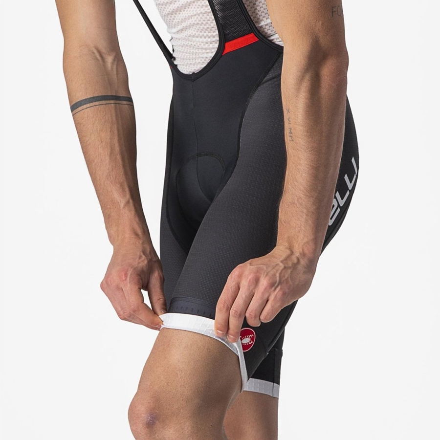 Black / Silver Grey Men Castelli COMPETIZIONE KIT Bib Shorts | 036419BHK