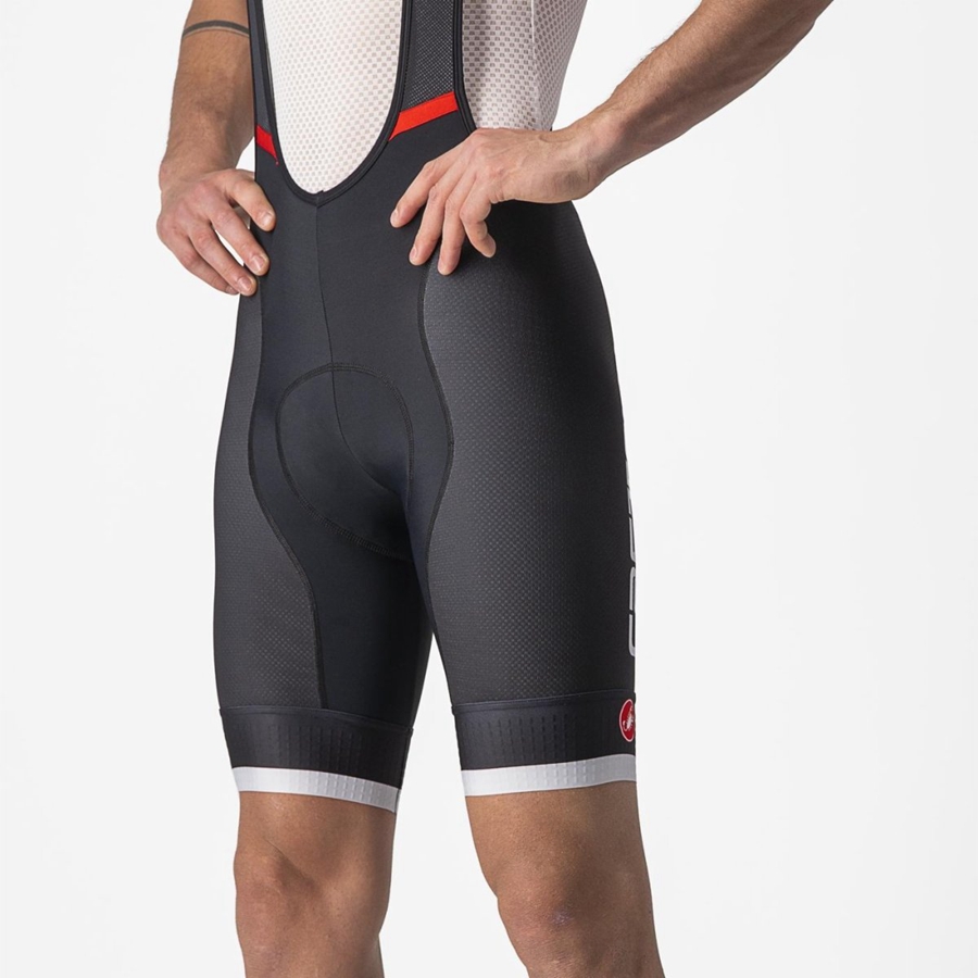 Black / Silver Grey Men Castelli COMPETIZIONE KIT Bib Shorts | 036419BHK