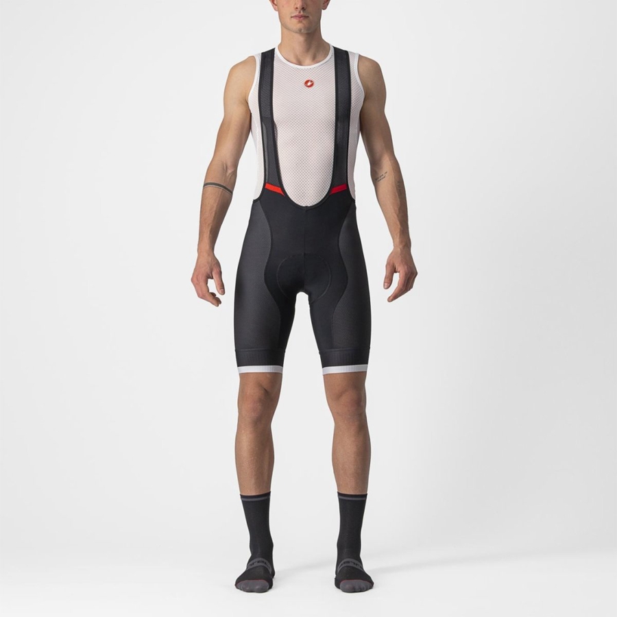 Black / Silver Grey Men Castelli COMPETIZIONE KIT Bib Shorts | 036419BHK