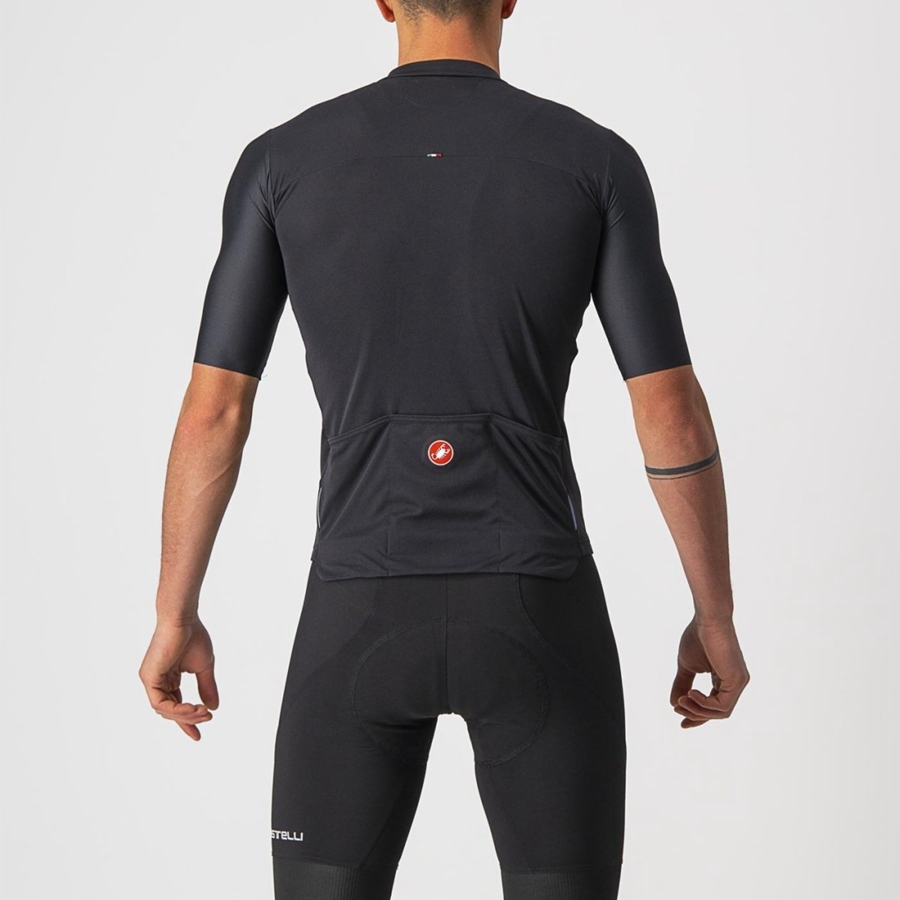 Black / Silver Grey / White Men Castelli PROLOGO 7 Jersey | 498217GJI