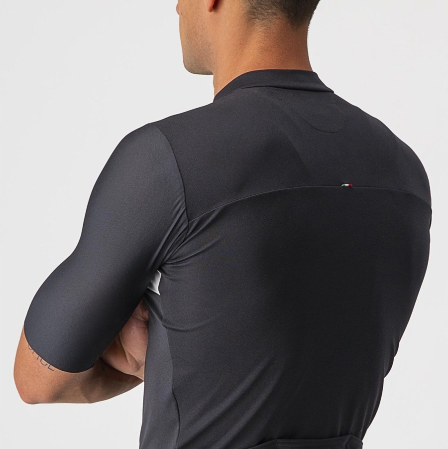 Black / Silver Grey / White Men Castelli PROLOGO 7 Jersey | 498217GJI