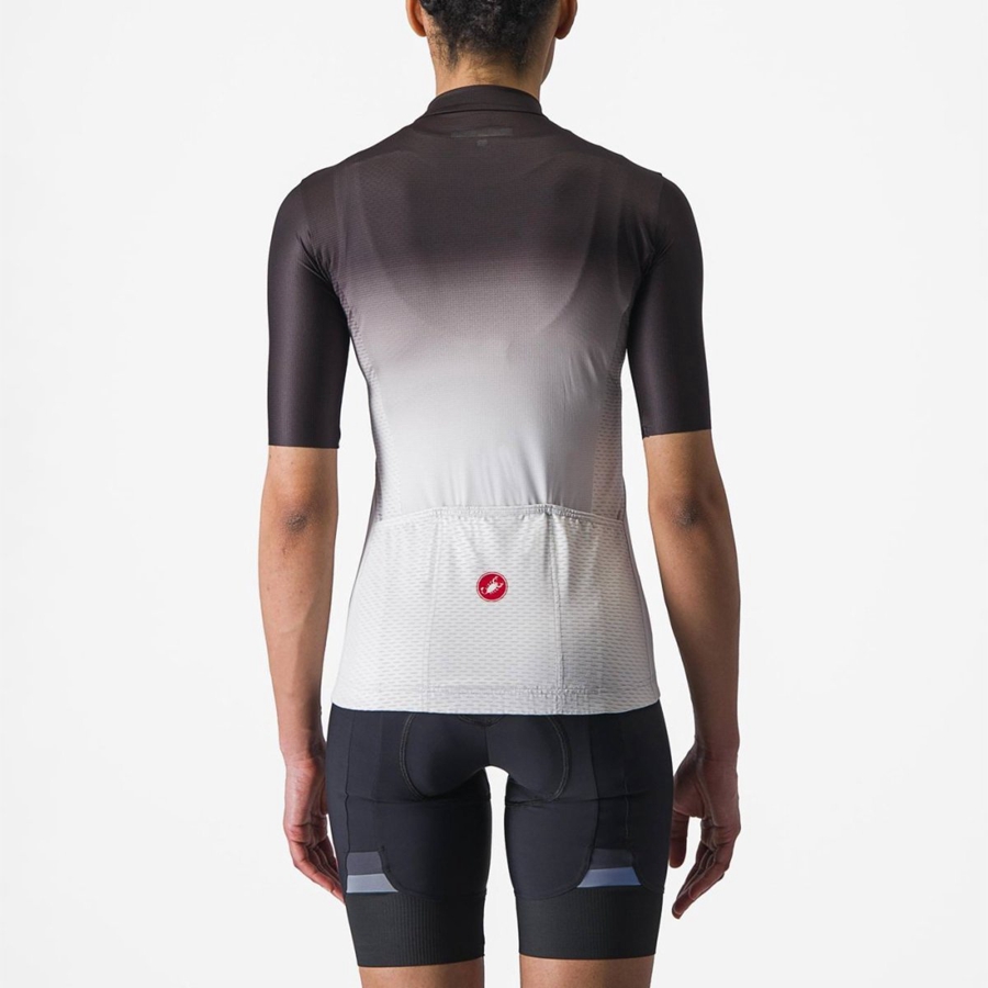 Black / Silver Grey / White Women Castelli SALITA Jersey | 746512GPK