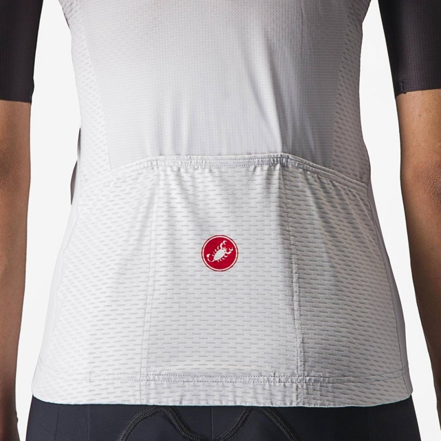 Black / Silver Grey / White Women Castelli SALITA Jersey | 746512GPK