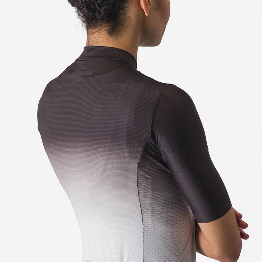 Black / Silver Grey / White Women Castelli SALITA Jersey | 746512GPK