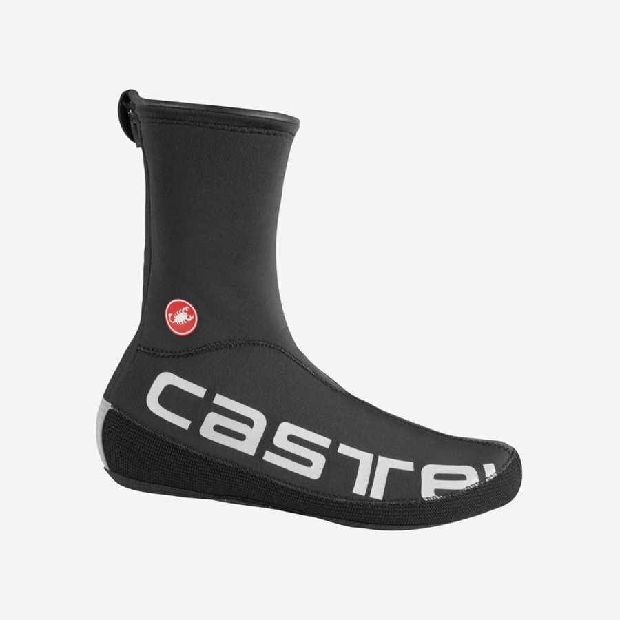 Black / Silver Men Castelli DILUVIO UL Shoecovers | 280569XUI