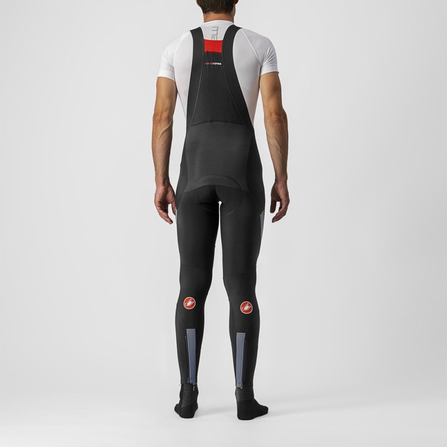 Black / Silver Men Castelli SORPASSO RoS Bib Tights | 671392JDM