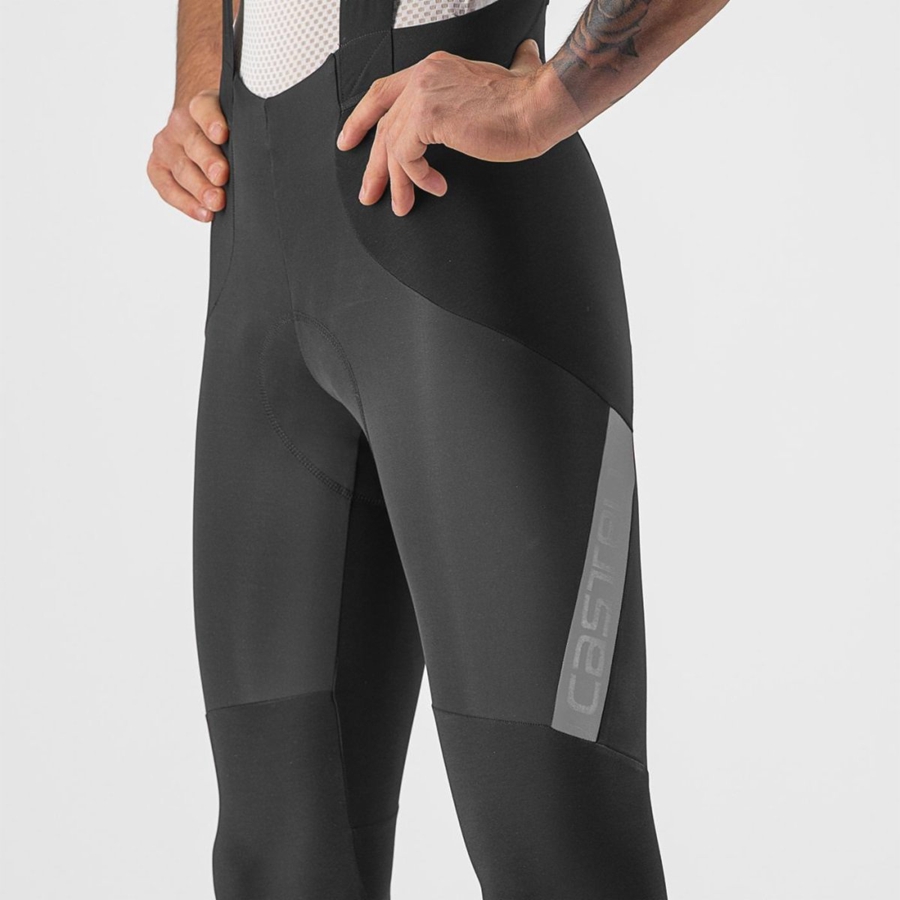 Black / Silver Men Castelli SORPASSO RoS Bib Tights | 671392JDM