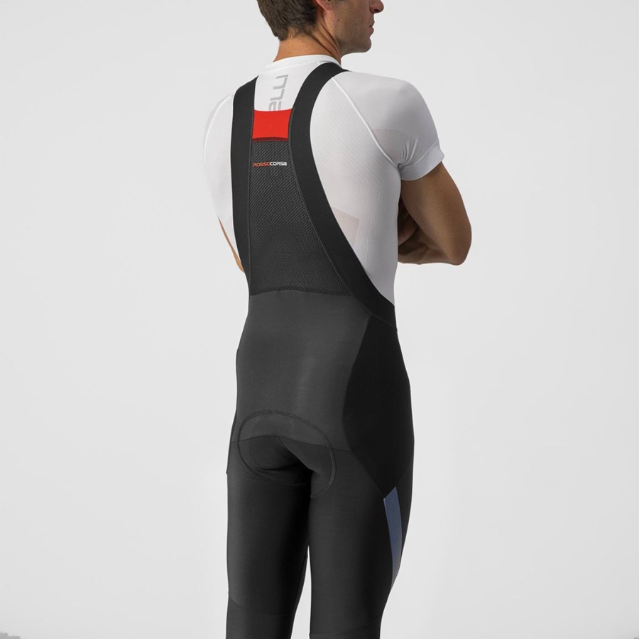 Black / Silver Men Castelli SORPASSO RoS Bib Tights | 671392JDM