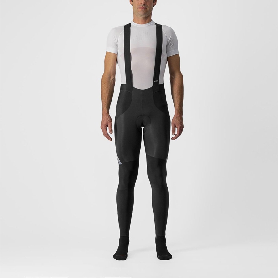 Black / Silver Men Castelli SORPASSO RoS Bib Tights | 671392JDM