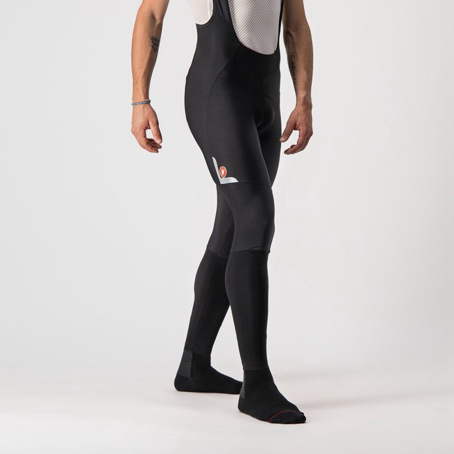 Black / Silver Men Castelli VELOCISSIMO 5 Bib Tights | 928706IOD