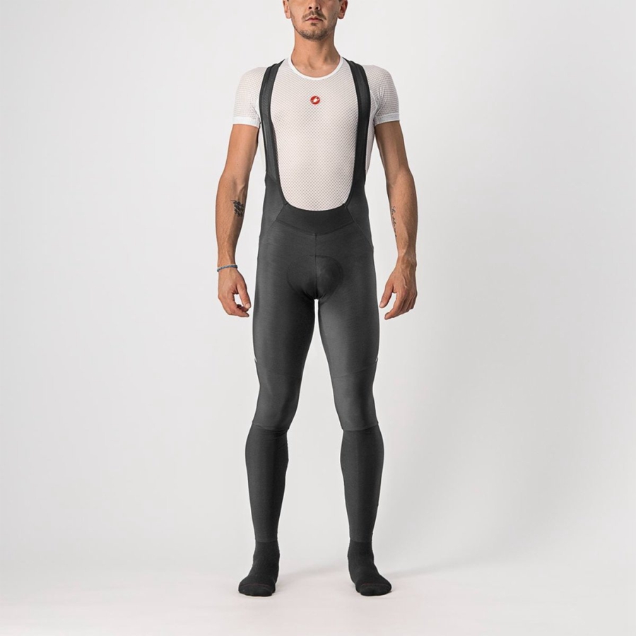 Black / Silver Men Castelli VELOCISSIMO 5 Bib Tights | 928706IOD